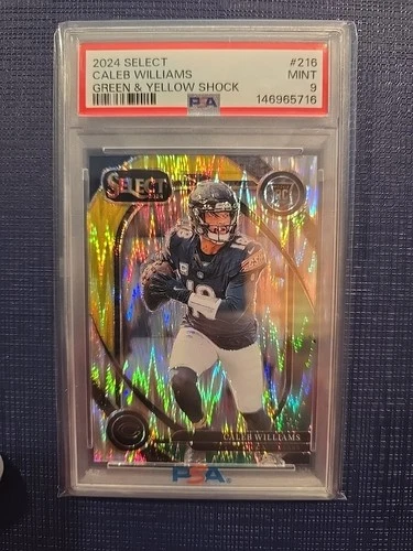 2024 Select Green & Yellow Shock Caleb Williams PSA 9 RC Rookie Card #216