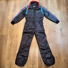 Vintage 70s 80s Ski Suit One Piece Snowsuit White Stag Snow Bib Bunny Womens 8
