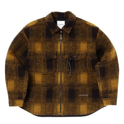 And Wander Wool Shaggy Zip Jacket Camel