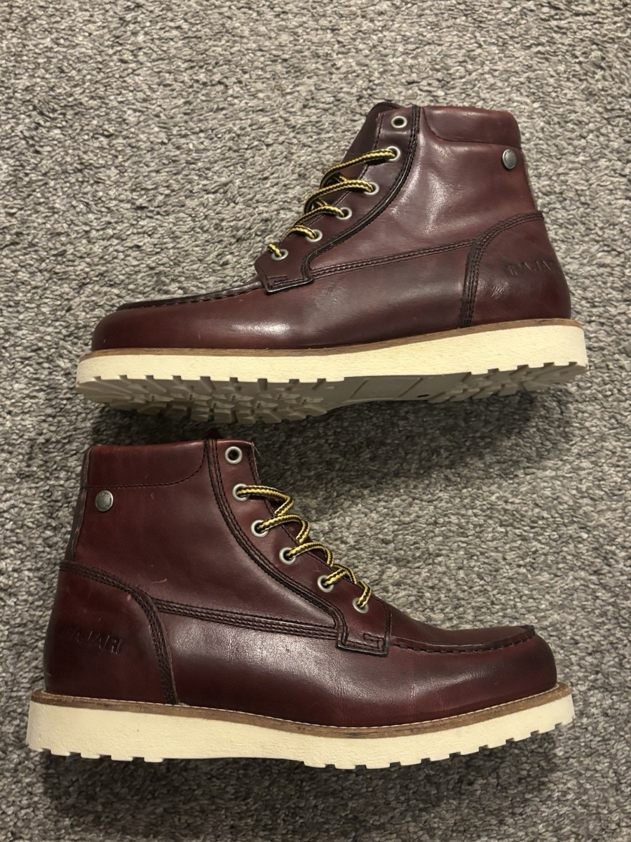 PAJAR Oxblood Logger Faux Fur Waterproof Leather Boots Mens 41 US 8-8.5 NEW PAJAR Oxblood Logger Faux Fur Waterproof Leather Boots Mens  main image 3