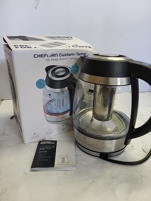 Chefman Wasserkocher Glas Schnell Kochen Herausnehmbares Infuser 1,8 Liter REF R557