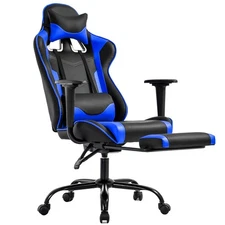 Ergonomic Gaming Chair Office Chair Reclining Swivel Desk Chair with Footrest...