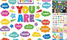45pcs Bright Affirmation Station Bulletin Board Set Motivational Colorful