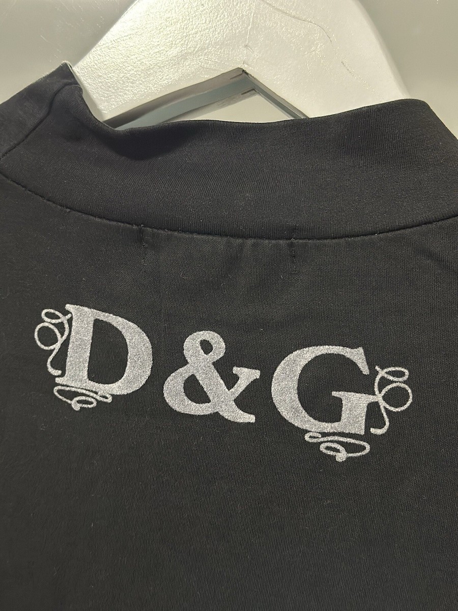 Vintage Dolce & Gabbana Glamour Clover Velour Big Logo Long