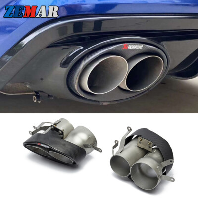 Car Akrapovic Exhaust Tip For Audi RS7 RS6 RS5 RS4 RS3 Carbon Fiber Muffler Pipe