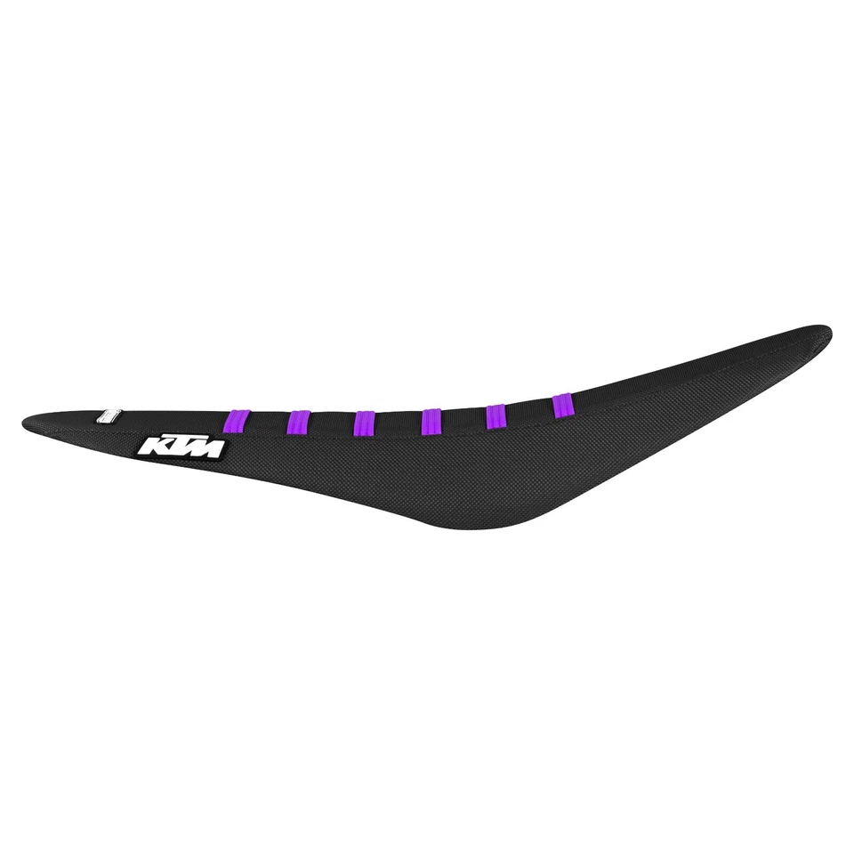 2011-2015 KTM SX-SXF 125 250 350 450 seat cover   BLACK/PURPLE rib #47 LOGO - Image 2 of 4