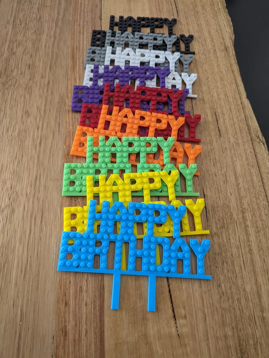 Compatible with Lego Brick Happy Birthday Cake Topper eBay