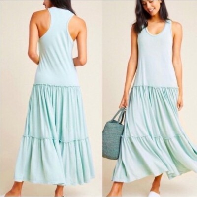 sundry tiered maxi dress NWT Sundry Tiered Maxi Dress Size 1 (small) Sleeveless Racerback, NAVY,  $196