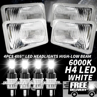 4PCS 4x6'' LED Headlights High-Low Beam  For 1983-1986 Nissan 720 DOT NEW