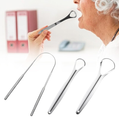 3x Stainless Steel Tongue Tounge Cleaner Scraper Dental Care Hygiene Oral Mouth