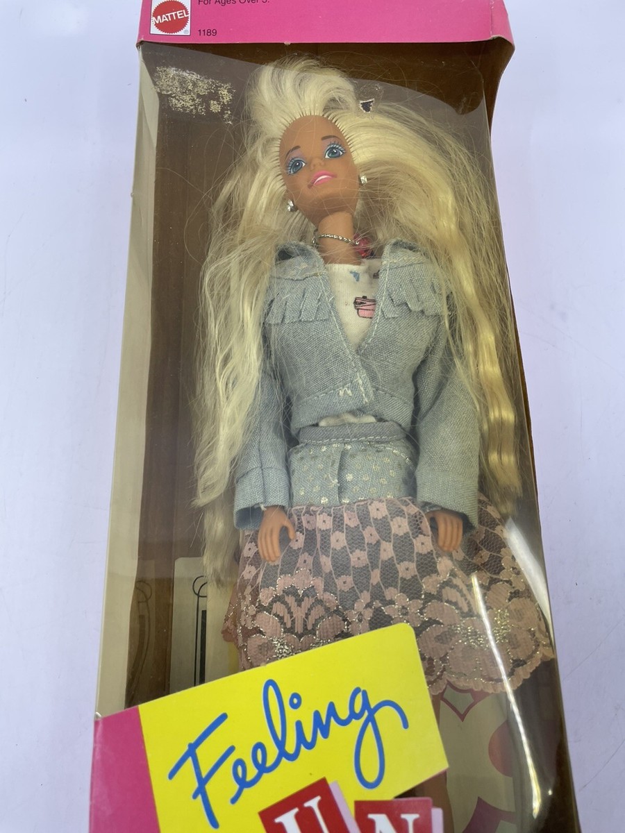Vintage 1988 Barbie “Feeling Fun” Doll Denim & Lace Missing Shoes