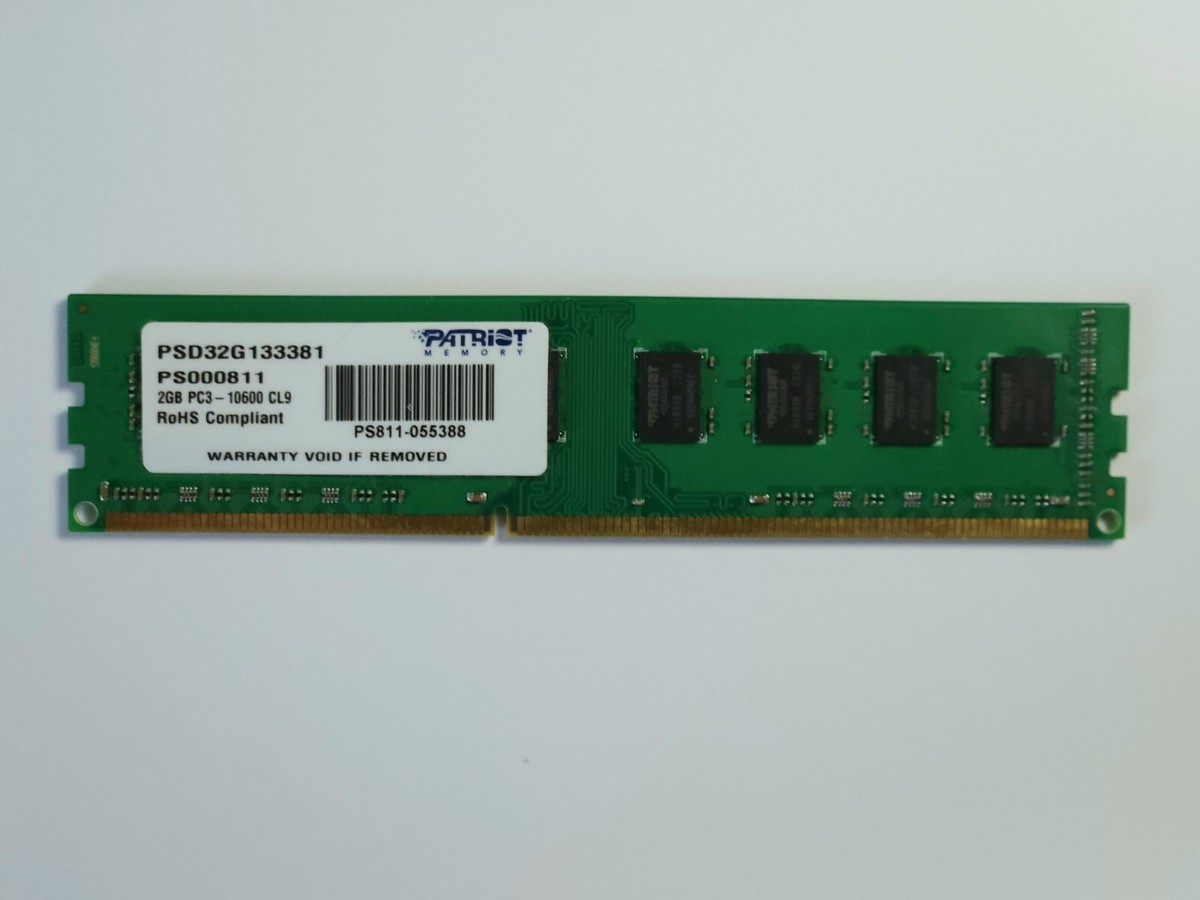 Patriot 2GB DDR3 1333MHz PC3-10600 Desktop Ram Memory