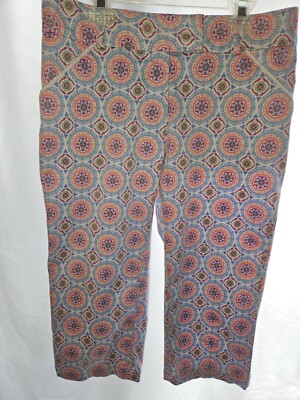 PETER MILLAR | Womens Cropped Pants ~ Blue Mandala Pattern ~ Size 4