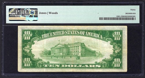 🇺🇸 NY 1929 10 TYPE-2 ♚♚ PATCHOGUE, NEW YORK ♚♚ PMG VERY FINE 30 SCARCE - Picture 3 of 3
