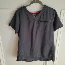 Scrubstar Women's Scrub Top V-Neck Size Medium Dark Gray