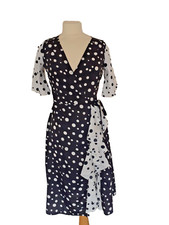 INFLUENCE BLACK AND WHITE POLKA DOT WRAP DRESS SIZE 8 NEW