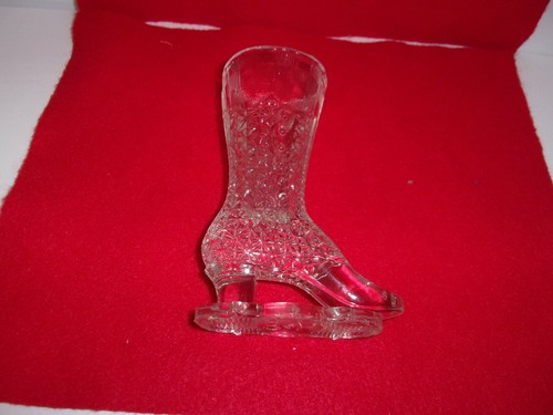 Vintage Hightop Victorian Style ClearGlass Shoe/Boot marked B & H - Picture 11 of 12