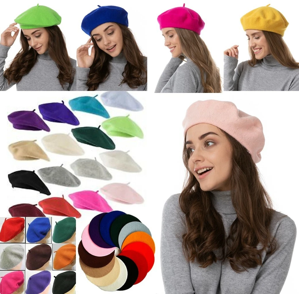Plain Beret Hat Wool Autumn Women | Girls Fashion Hats French Beret Winter Cute