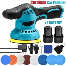 Dual Action Car Polisher Buffer Machine Cordless 5" Sander Polishing Kit Battery