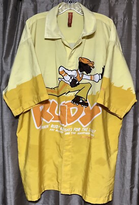 FUBU Platinum Fat Albert Running RUDY Shirt Men's Size XXL Yellow