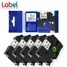 5 PK 12mm TZ231 TZe-231 Black on White Compatible for Brother P-Touch Lable Tape