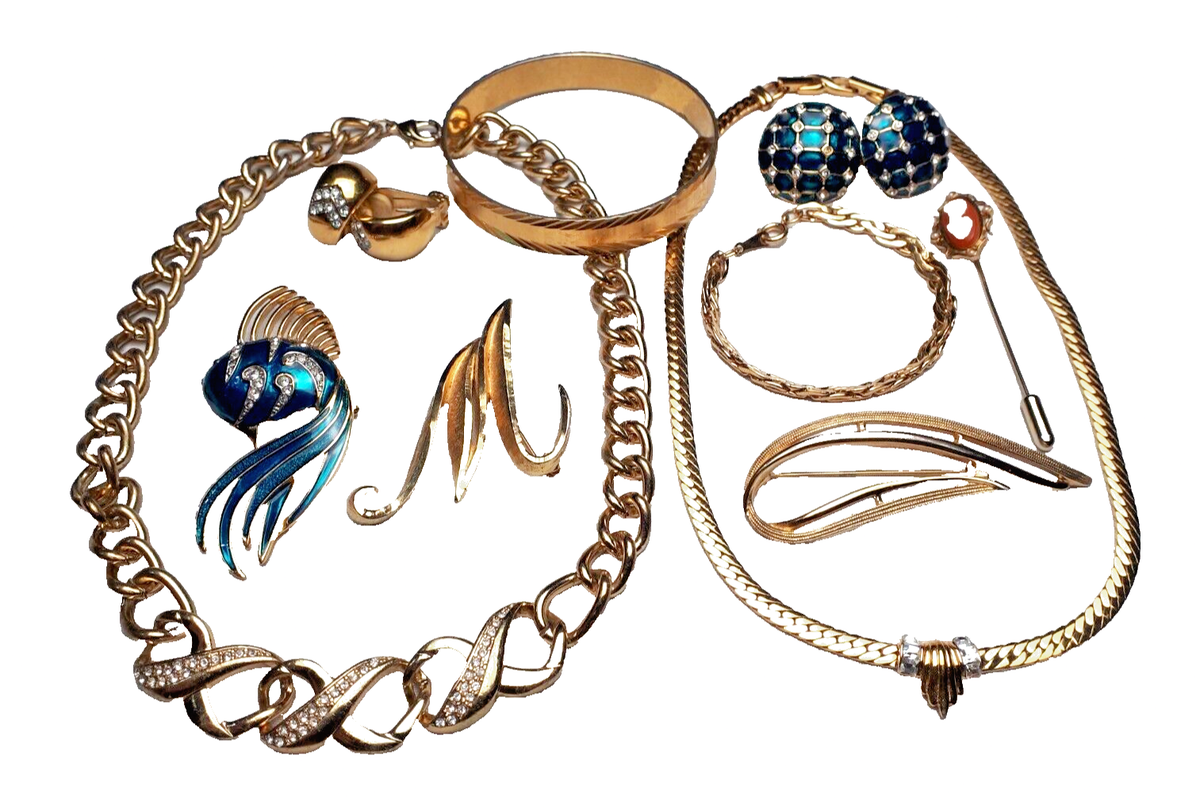 10pc Vtg Brand Name Jewelry Lot All Signed Monet Dorlan Butler