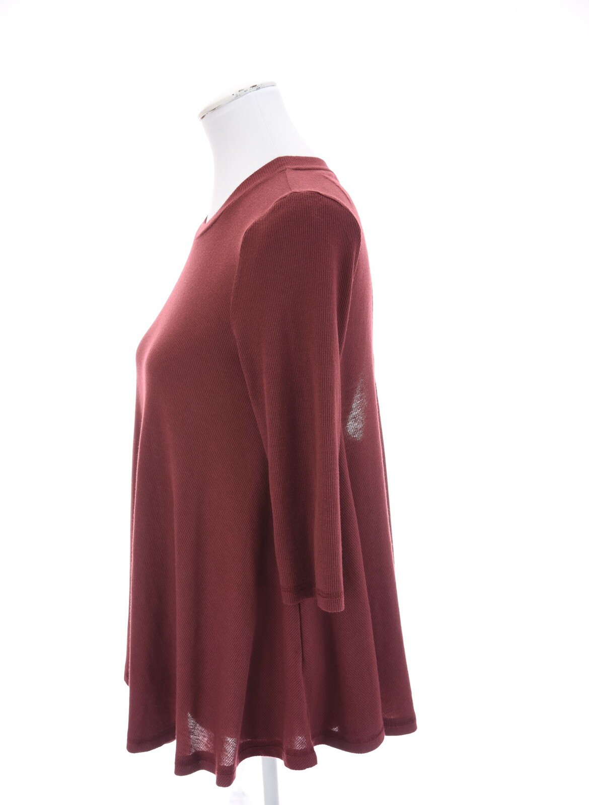 By Together You and I Womens Ribbed Oversized Babydoll Swing Top Pink Red Sz S image 2