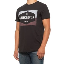 NWT QUIKSILVER MSRP $37.99 FACTORY MENS BLACK CREW NECK SHORT SLEEVE T-SHIRT S