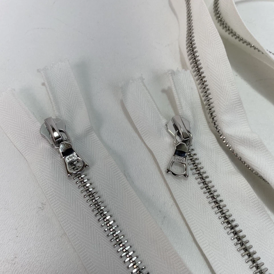 2X - RiRi Zipper m6, 1 Way Separating End Nickel White 1001, Twill, Flach, 36" - Image 2 of 4