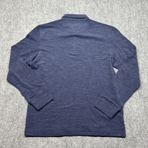 UNTUCKit Dao Polo Shirt Mens M Reg Fit Navy Blue Long Sleeve Cotton Blend New - Picture 7 of 9