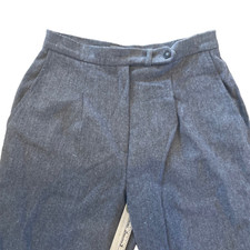 Vintage Womens Grayish Brown Pleated Wool Dress Slacks Pants sz 4/6