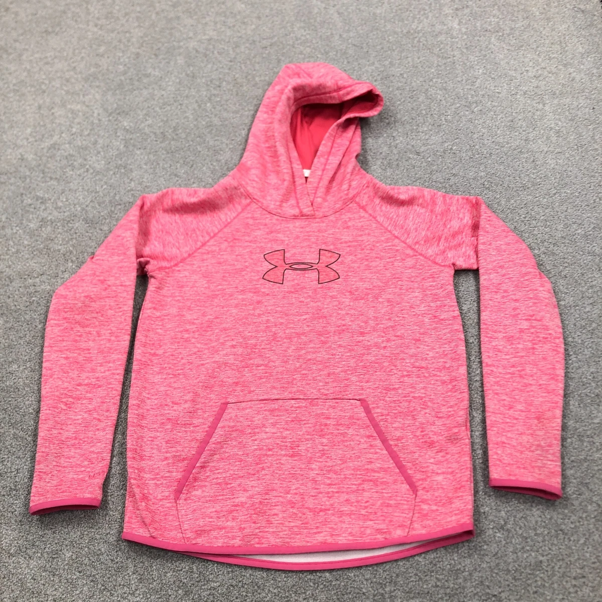 Under Armor Hoodie Women Small Pink Sweatshirt Sweater Loose Fit Heather FX