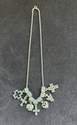 Vtg. Sterling Silver Italian Necklace Chain with 7  Silver Tone Charms, 15.5" L — photo 1