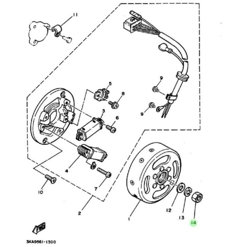 Genuine Parts Yamaha RX-King RX 135 Magnetic Crutch As Nut Flange