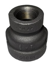 1-1/2" x 1" Reducing Coupling 300 Class Female NPT Black Malleable Iron
