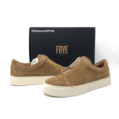 frye leather zip sneakers