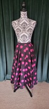 True Vintage Black And Pink Polka-dot Circle Skirt From 1950s