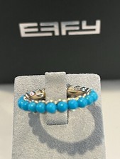 Effy Fine Jewelry 14k Yellow Gold 3.80 TCW Turquise Eternity Ladies Ring Sz 7.25