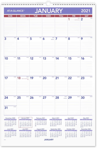 2021 Wall Calendar By At-A-Glance, 15-1/2" X 22-3/4 ...