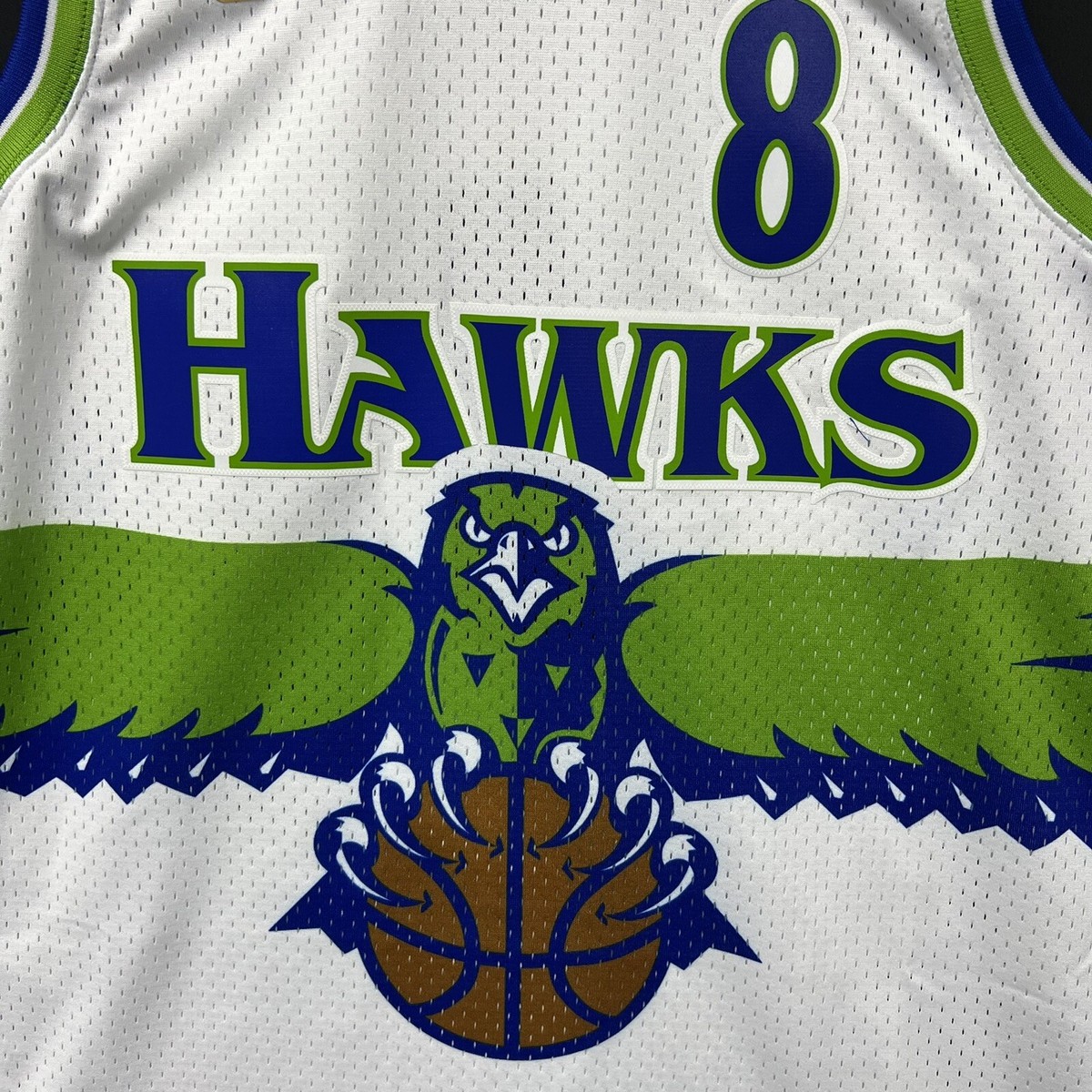 Mitchell & Ness NBA Hawks Smith #8 Men's Basketball Jersey White