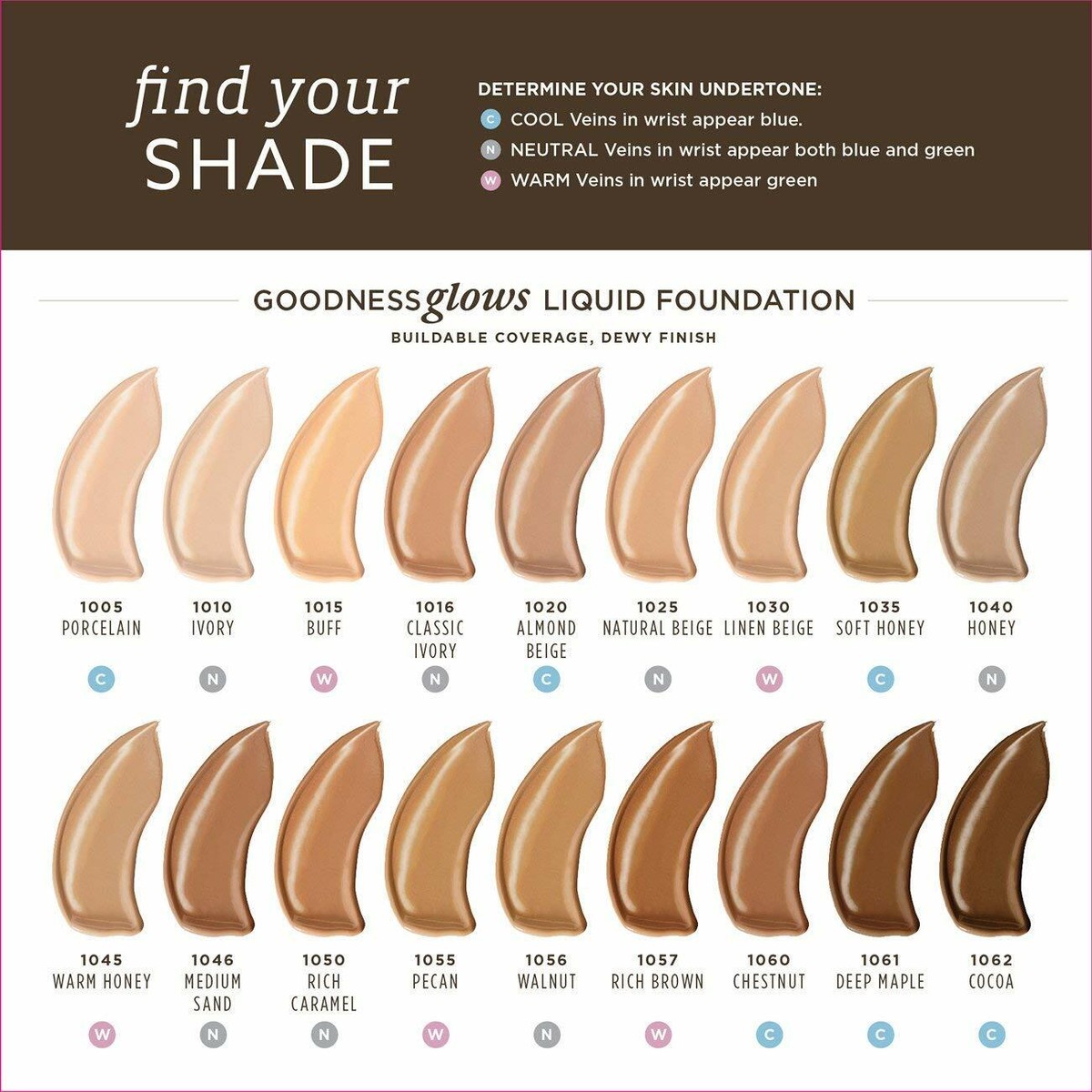 Burt's Bees Goodness Glows Liquid Foundation Choose Your Shade