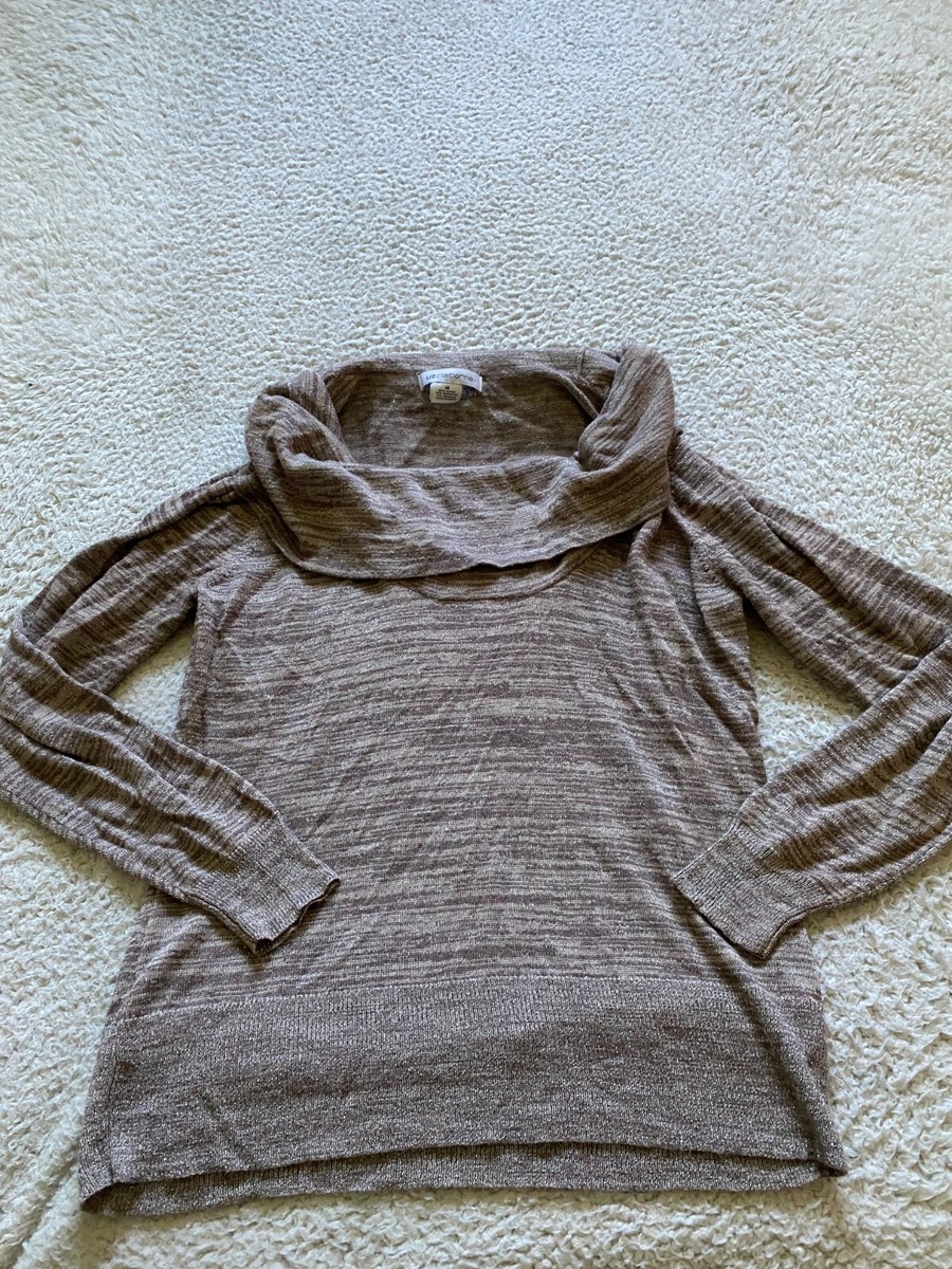 Liz Claiborne Women Striped Glitter Long Sleeve Turtleneck