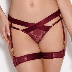 BORDELLE NWOT  Amaya Harness Brief Morello S 2 RRP $276 *NO TARIFFS U.S. Buyers*