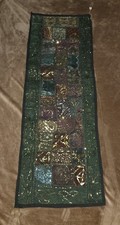 Table Runner Topper Wall Hanging Decor Made in India Quilted Sequined Artisan