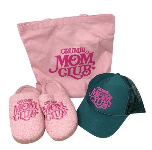 Crumbl Cookie Crumbl Moms Club Promotional Gift Set Slippers Hat Bag