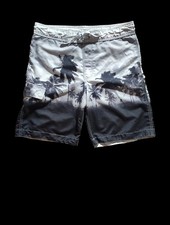 Hang Ten Men's Board Shorts Palm Tree Gray Black White Drawstring Pockets Size M