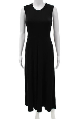 Sandro Women Black Midi Dress Viscose Size 36
