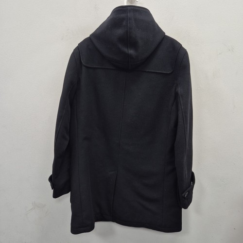 Barbour Wool Country Black Winter Duffle Heavy Warm Jacket Coat Size XL C 42 - Picture 2 of 10