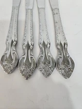 Wallace COUNTESS Stainless 18/10 Flatware Lot of 4 Serrated Knives 9-1/2"