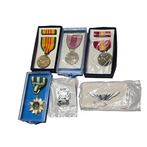 Lot of 6 Vintage US Military Service Medals Pins Vietnam